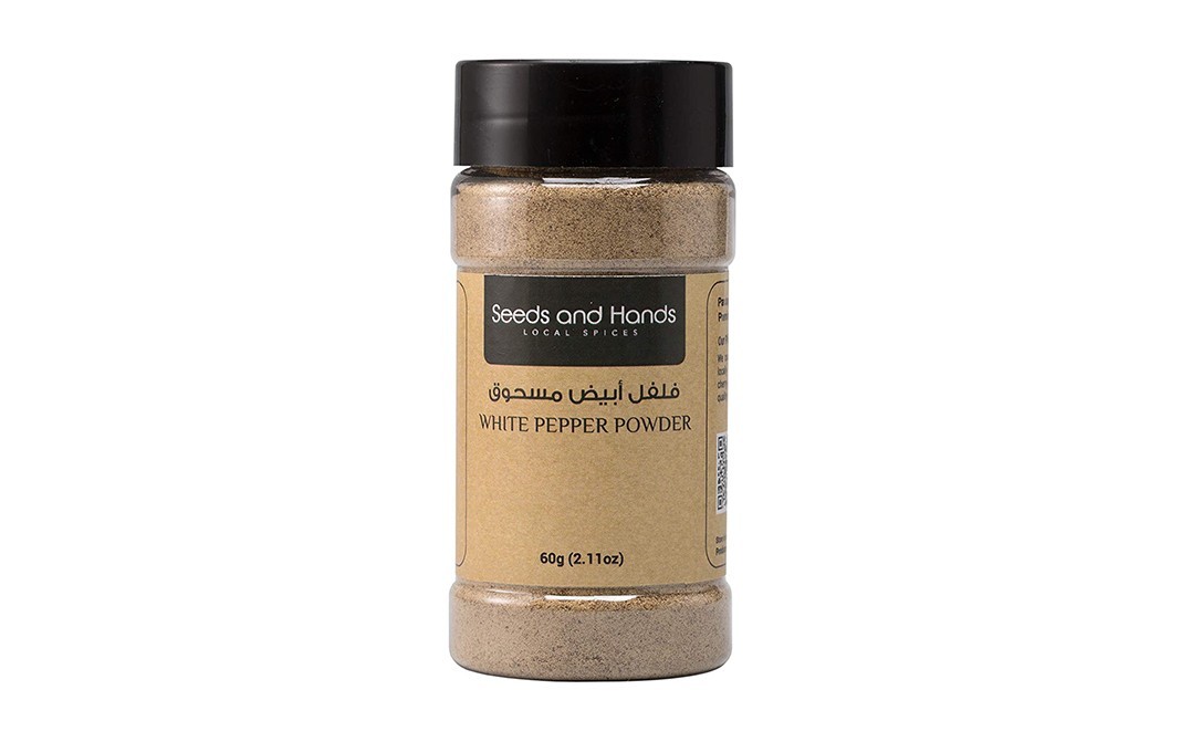 Seeds And Hands White Pepper Powder    Plastic Bottle  60 grams